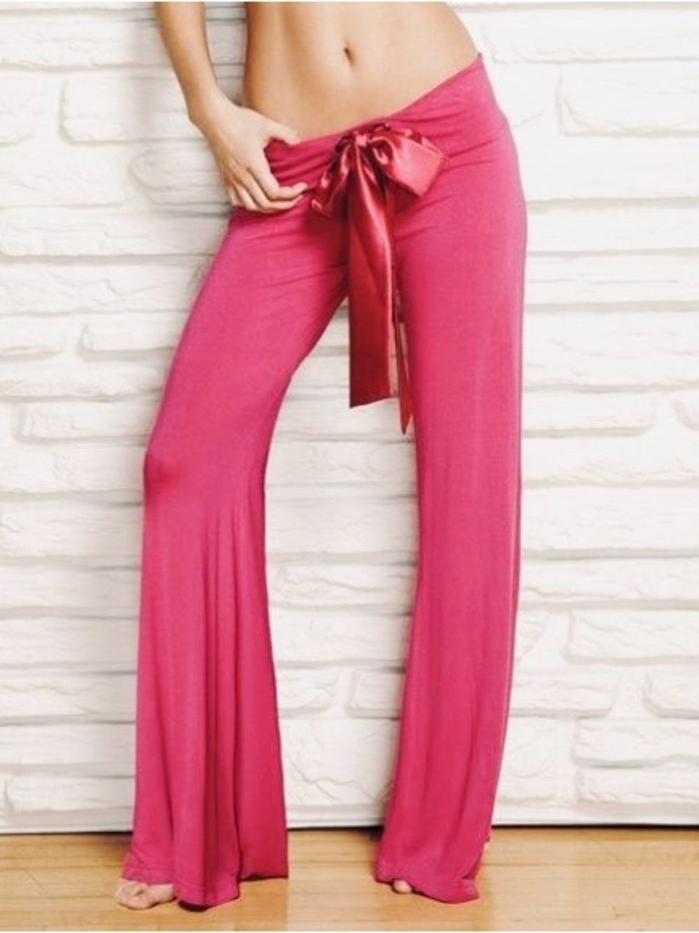 VTG ‘Cute Booty Lounge’ by Kelly Nishimoto Low Rise Flare Pants in Pink, S/M